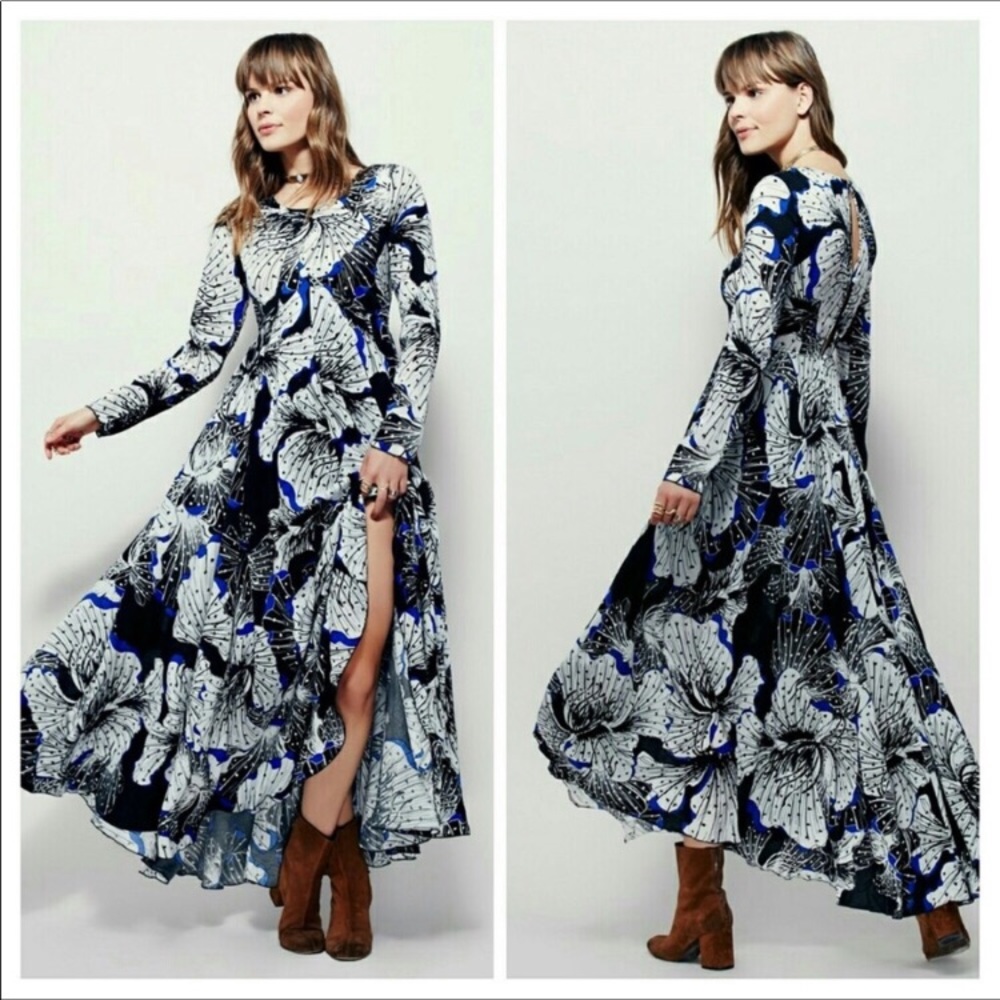SOLD Free People First Kiss Boho Maxi Floral Dress